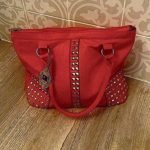 New Tote bag Red and gold Studded purse. Medium Sized. Never used.